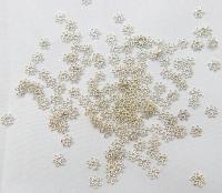 Silver Plated Handmade Brass Flower Beads 5/10/100/500 Grams 4.5/5/5.5 mm Haute Couture embroidery materials, wedding decoration, sequins