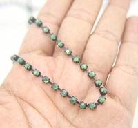 16ss Swarovski 2088 Chain in Flat Back Palace Green Opal (4mm) 0.5/1/2/5 Meters Vintage Black Settings Bridal Supplies|Jewelry Making