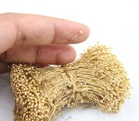 Handmade Brass two Ball Headpins 24/28/30 gauge - 2.75 inch long - 70mm 20/50/150 grams vintage supply, wire craft supply, jewelry making