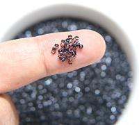 1.7mm Micro Jet Black Metallic Plated Tube Beads 5/10/100/500 Grams High Quality Nail Art / Haute Couture Embroidery / doll making