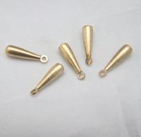 Long Metal Drops, Teardrop Charms, in brass 21x5.5mm, 2.2mm Loop, 6/30 pieces