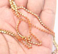 6SS Rhinestone Chain Vintage Glass Light Orange Opaque 2mm 1/2/5/15 Meters embroidery materials, craft vintage findings, embellishments lace