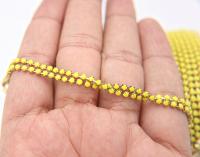 6 SS Rhinestone Chain Vintage Glass Yellow Opaque 2mm 1/2/5/15 Meters embroidery material, findings