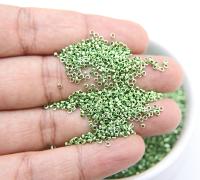 1.7mm Micro Peridot Metallic Plated Tube Beads 5/10/100 Grams High Quality Nail Art / Haute Couture Embroidery / doll making