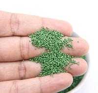 1mm Micro Fern Green Metallic Plated Tube Beads 5/10/100/500 Grams High Quality Nail Art decoration / Haute Couture Embroidery / Doll Making