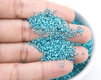 1.7mm Micro Blue Zircon Metallic Plated Tube Beads 5/10/100 Grams High Quality Nail Art / Haute Couture Embroidery / doll making