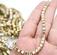4mm Square Swarovski fancy Rhinestone Chain in CRYSTAL GOLDEN SHADOW 0.5/1 Meter Brass Settings Wedding Bridal Supplies|Decoration