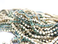 4mm Square Swarovski fancy Rhinestone Chain in Fern Green 0.5/1 Meter Brass Settings Wedding Bridal Supplies|Decoration