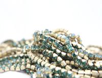 4mm Square Swarovski fancy Rhinestone Chain in Fern Green 0.5/1 Meter Brass Settings Wedding Bridal Supplies|Decoration