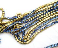 4mm Square Swarovski fancy Rhinestone Chain in Sapphire 0.5/1 Meter Brass Settings Wedding Bridal Supplies|Decoration