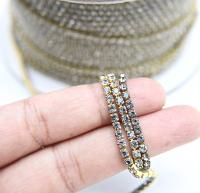 10ss Swarovski Close Cup Chain in Black Diamond 2.8mm Made in Austria 0.5/1/2/5 Meters rare couture materials