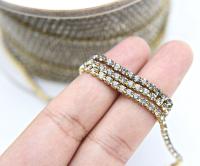 10ss Swarovski Close Cup Chain in Black Diamond 2.8mm Made in Austria 0.5/1/2/5 Meters rare couture materials
