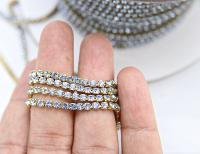 10ss Swarovski Close Cup Chain in Light Sapphire 2.8mm Made in Austria 0.5/1/2/5 Meters rare couture materials, strass vintage chains