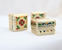 Little Metal covered vintage styled square gift box, hand painted pack