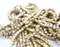 4mm Square Swarovski fancy Rhinestone Chain in CRYSTAL GOLDEN SHADOW 0.5/1 Meter Brass Settings Wedding Bridal Supplies|Decoration