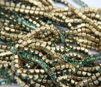 4mm Square Swarovski fancy Rhinestone Chain in Fern Green 0.5/1 Meter Brass Settings Wedding Bridal Supplies|Decoration