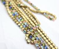 4mm Square Swarovski fancy Rhinestone Chain in Multi Color0.5/1 Meter Brass Settings Wedding Bridal Supplies|Decoration
