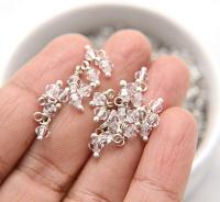 4mm Swarovski Crystal dangles in Sterling Silver wire wrapped- charms- drops- jewelry making 72/144/432/1000Pieces vintage findings, craft