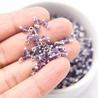 4mm Swarovski Tanzanite crystal dangles in Sterling Silver wire wrapped- charms- drops- jewelry making 72/144/432/1000Pieces jewelry finding