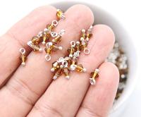 4mm Swarovski Topaz crystal dangles in Sterling Silver wire wrapped- charms- drops- jewelry making 72/144/432/1000Pieces jewelry finding