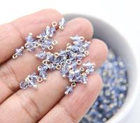 4mm Swarovski Light Sapphire crystal dangles in Sterling Silver wire wrapped- charms- drops- jewelry making 72/144/432/1000Pieces jewelry