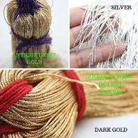 Dark Gold/Silver/Antique Light Gold Metallic rough wire 1.2 mm Nakshi, French Wire, Gimp Wire 50/100/200/400 Grams, embroidery materials