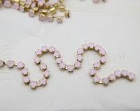 16 SS Rhinestone Chain Swarovski in Rose Water Opal 4mm 0.5/1/2/5/15 Meters vintage findings, strass chains