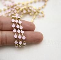 16 SS Rhinestone Chain Swarovski in Rose Water Opal 4mm 0.5/1/2/5/15 Meters vintage findings, strass chains
