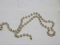 10PP Swarovski Cup Chain Clear Rhinestone Cup Chain Xillion 1.6mm Made in Austria - Brass Setting - Crystal Clear 0.5/1/2/5 Meters Nail Art