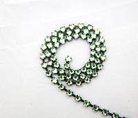 16ss Swarovski 2088 Chain in Flat Back Peridot (4mm) 0.5/1/2/5 Meters Vintage Black Settings Bridal Supplies, strass chains, craft supplies