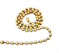 16ss Swarovski 2088 Chain in Flat Back Topaz (4mm) 0.5/1/2/5 Meters Vintage Black Settings Bridal Supplies, strass chains, embellishments