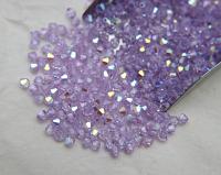 Swarovski (4mm) Violet AB Bicones beads 36/72/144/432/720 Pieces, rainbow beads, jewelry making, couture embellishments