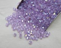 Swarovski (4mm) Violet AB Bicones beads 36/72/144/432/720 Pieces, rainbow beads, jewelry making, couture embellishments
