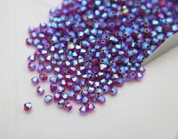 Swarovski (4mm) Ruby AB 2X FC Bicones Beads Rainbow 36/72/144/432/720 Pieces (501) rainbow beads, jewelry making, couture embellishments