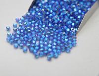 Swarovski (3/4mm) Sapphire AB 2X FC Bicones Rainbow Beads 36/72/144/432/720 Pieces, rainbow beads, jewelry making, couture embellishments