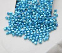 4mm Dark Caribbean Blue Opal (395) 2X Aurore Boreale Swarovski Bicone Cuts beads AB 36/72/144/432/720 Pieces embellishment couture