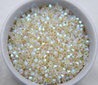 Swarovski (3/4mm) Jonquil AB 2X FC Bicones 36/72/144/432/720 Pieces rainbow beads, jewelry making, couture embellishments, embroidery