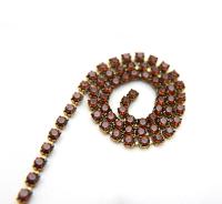18SS Swarovski Vintage Rhinestone Chain Emerald/Smoked Topaz/Olivine/Montana 4.2mm embroidery materials, jewelry making, vintage findings
