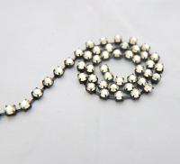 16ss Swarovski 2088 Chain in Flat Back Crystal Golden Honey (4mm) 0.5/1/2/5 Meters Vintage Black Settings Bridal Supplies|Jewelry Making