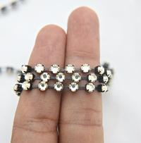16ss Swarovski 2088 Chain in Flat Back Crystal Golden Honey (4mm) 0.5/1/2/5 Meters Vintage Black Settings Bridal Supplies|Jewelry Making