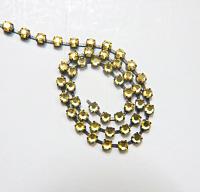 16ss Swarovski 2088 Chain Flat Back Light Topaz (4mm) 0.5/1/2/5 Meters Vintage Black Settings Bridal Supplies|Jewelry Making, craft making