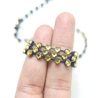 16ss Swarovski 2088 Chain Flat Back Light Topaz (4mm) 0.5/1/2/5 Meters Vintage Black Settings Bridal Supplies|Jewelry Making, craft making