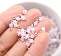 4mm Swarovski Rose Water Opal crystal dangles in Sterling Silver wire wrapped- charms- drops- jewelry making 36/72/144/432/1000Pieces