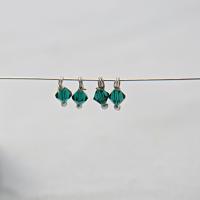 4mm Swarovski EMERALD crystal dangles in Sterling Silver wire wrapped- charms- drops- jewelry making 72/144/432/1000Pieces jewelry finding