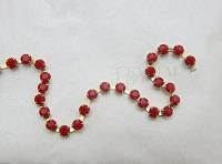 16 SS Rhinestone Chain Swarovski in Dark Red Coral 4mm 0.5/1/2/5/15 Meters vintage findings, strass chains