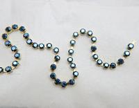 16 SS Rhinestone Chain Swarovski in Crystal Metallic Blue 4mm 0.5/1/2/5/15 Meters vintage findings, strass chains, craft supplies, rare