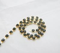 16 SS Rhinestone Chain Swarovski in MORION 4mm 0.5/1/2/5/15 Meters vintage findings, strass chains, embroidery materials, vintage findings