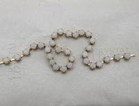 16 SS Rhinestone Chain Swarovski in White Alabaster 4mm 0.5/1/2/5/15 Meters vintage findings, strass chains
