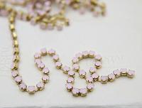 16 SS Rhinestone Chain Swarovski in Rose Water Opal 4mm 0.5/1/2/5/15 Meters vintage findings, strass chains