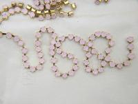 16 SS Rhinestone Chain Swarovski in Rose Water Opal 4mm 0.5/1/2/5/15 Meters vintage findings, strass chains
